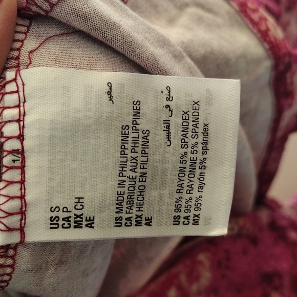 Jenni Pajama Set Women's S‎ Pink Tie Dye Long Sleeve Notch Collar Soft Lounge - Picture 5 of 10